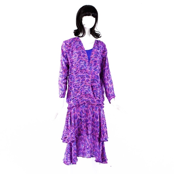 VTG 80's Chez Zvanni India SILK Dress - Picture 2 of 6